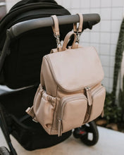 Load image into Gallery viewer, Dimple Faux Leather Nappy Backpack - Oat

