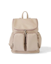 Load image into Gallery viewer, Dimple Faux Leather Nappy Backpack - Oat