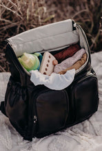 Load image into Gallery viewer, Faux Leather Nappy Backpack - Black