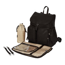 Load image into Gallery viewer, Faux Leather Nappy Backpack - Black