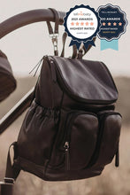 Load image into Gallery viewer, Faux Leather Nappy Backpack - Black