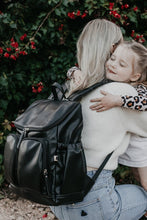 Load image into Gallery viewer, Faux Leather Nappy Backpack - Black