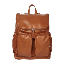 Load image into Gallery viewer, Faux Leather Nappy Backpack - Tan