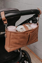 Load image into Gallery viewer, Faux Leather Stroller Organiser/Pram Caddy - Tan