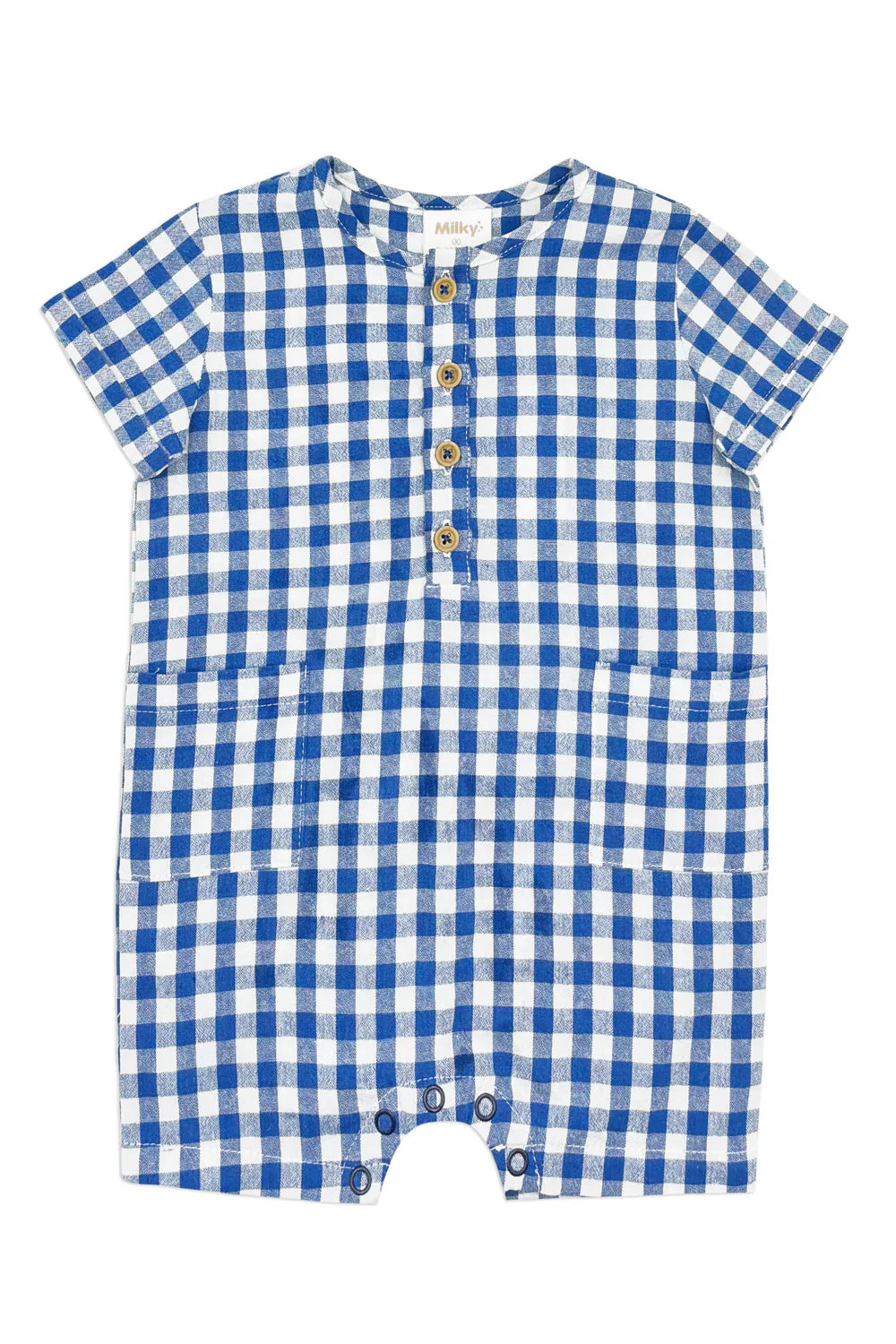 Check Romper Blue Check