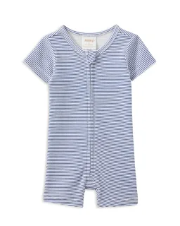 Blue Rib Zip Romper