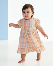 Load image into Gallery viewer, Rainbow Plaid Trapeze Dress

