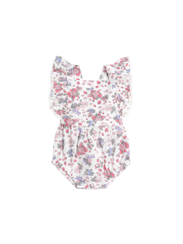 Strawberry Garden Playsuit - Cream