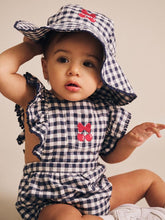 Load image into Gallery viewer, Frilly Playsuit Cherry Pie Check
