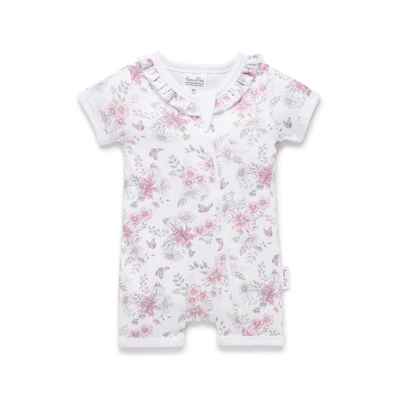 Daisy Floral SS Zip Romper