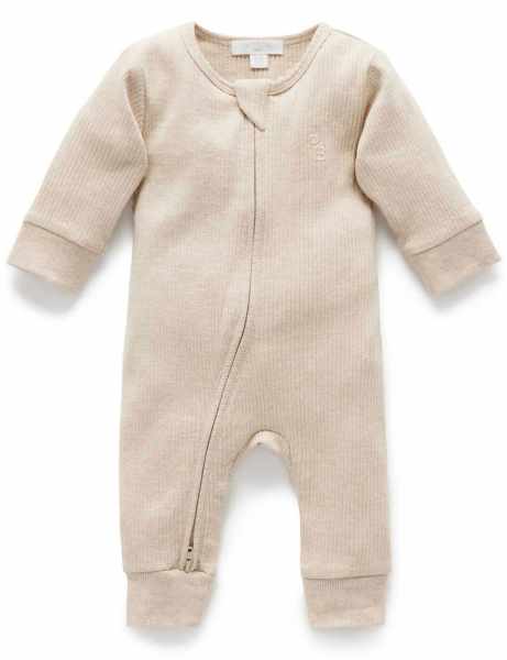Biscuit Rib Zip Growsuit