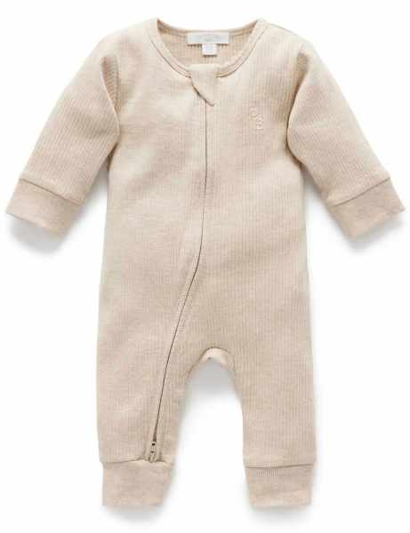 Biscuit Rib Zip Growsuit