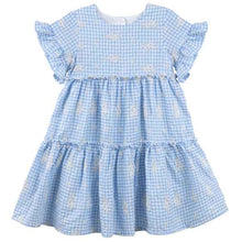 Load image into Gallery viewer, Alice Embroidered Gingham Dress - Blue
