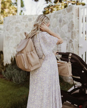 Load image into Gallery viewer, Dimple Faux Leather Nappy Backpack - Oat
