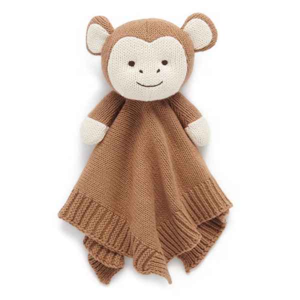 Knitted Monkey Comforter Coconut