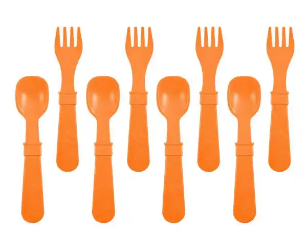 Re-Play Forks and Spoons - Orange - 4 of each