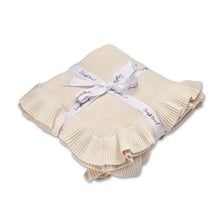 Load image into Gallery viewer, Cream Ruffle Knit Organic Baby Blanket
