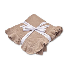 Load image into Gallery viewer, Hazelnut Ruffle Knit Organic Baby Blanket
