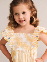 Load image into Gallery viewer, Flower Field Stripe Shirred Dress

