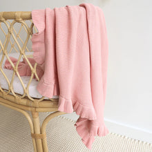 Load image into Gallery viewer, Rosa Ruffle Knit Organic Baby Blanket
