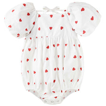 Load image into Gallery viewer, Love Hearts Puff Sleeve Romper
