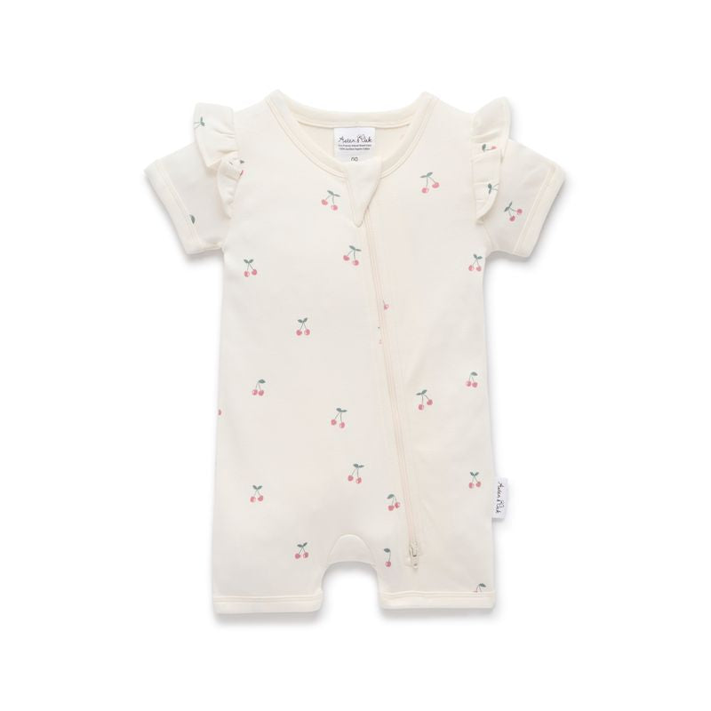 Cherry SS Zip Romper