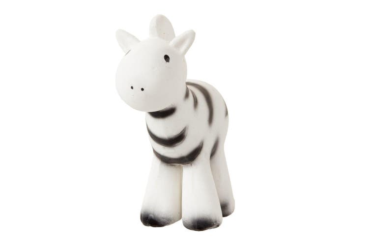 Rubber Zebra Zoo Animal - Teether Rattle/Bath Toy/Toy