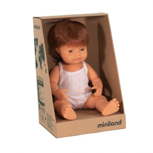Miniland Doll - Anatomically Correct Baby, Caucasian Boy, Red Head