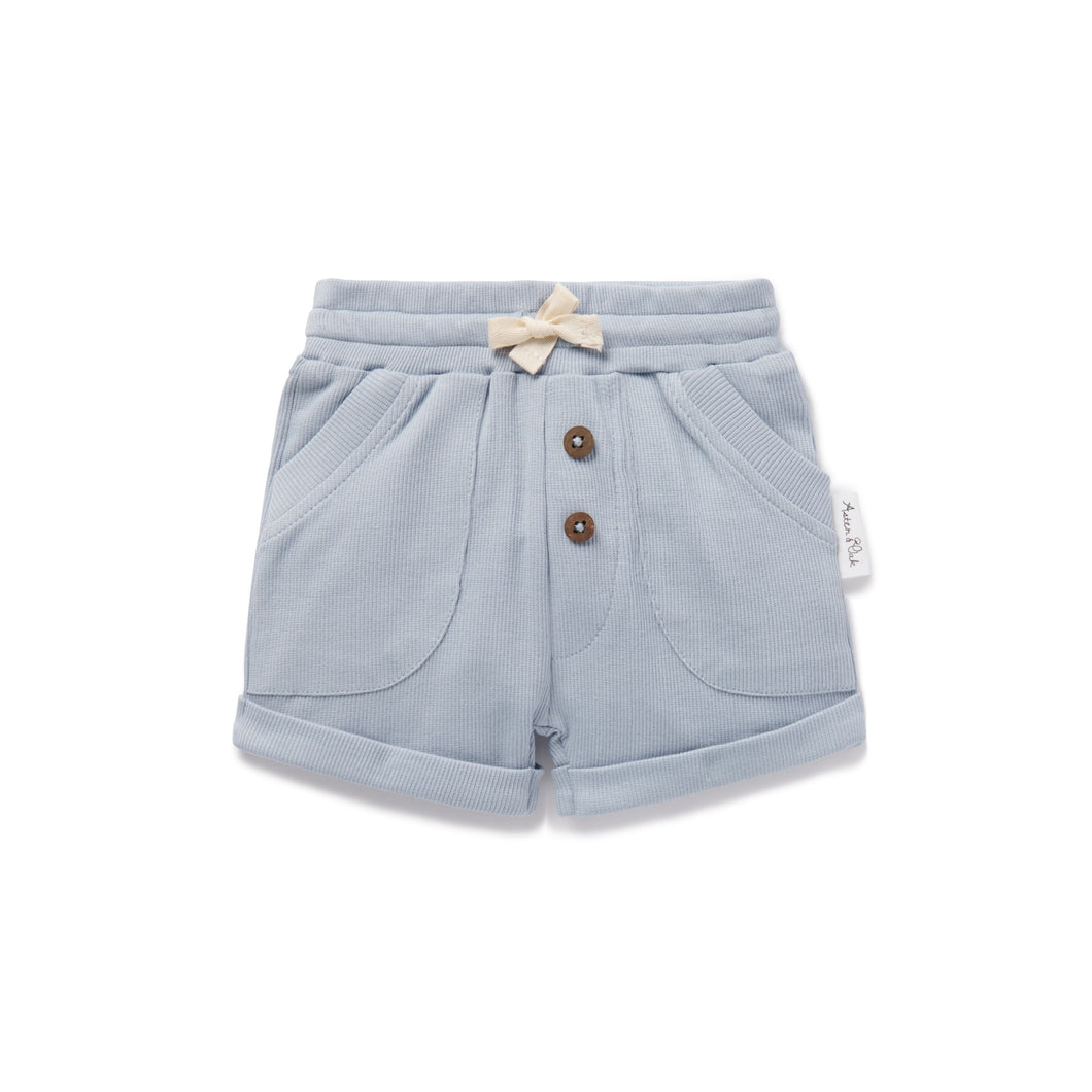 Zen Blue Rib Pocket Shorts