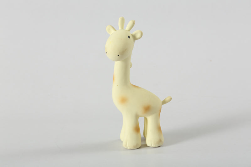 Rubber Giraffe Zoo Animal - Teether Rattle/Bath Toy/Toy