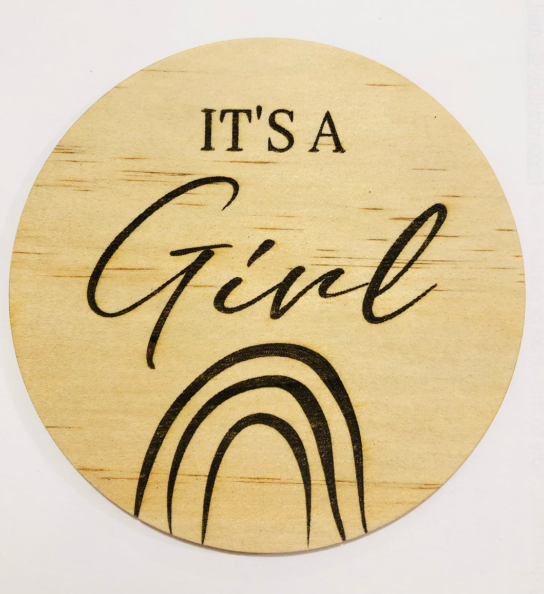 It's a girl Wooden Disc