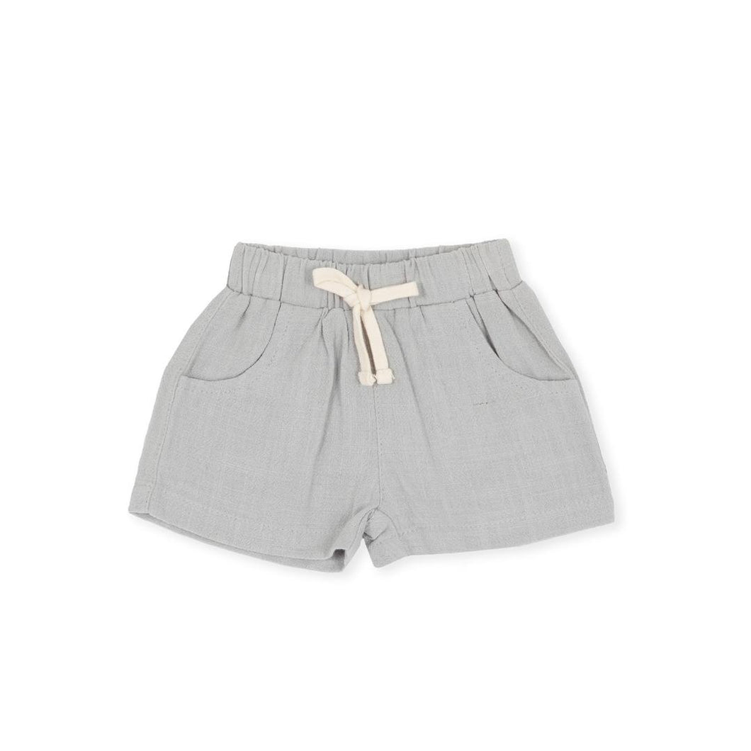 Leo Linen Blend Shorts - Grey