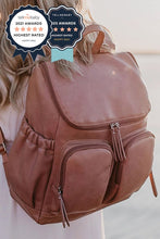Load image into Gallery viewer, Faux Leather Nappy Backpack - Dusty Rose
