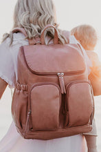 Load image into Gallery viewer, Faux Leather Nappy Backpack - Dusty Rose
