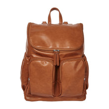 Load image into Gallery viewer, Faux Leather Nappy Backpack - Tan

