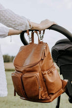 Load image into Gallery viewer, Faux Leather Nappy Backpack - Tan

