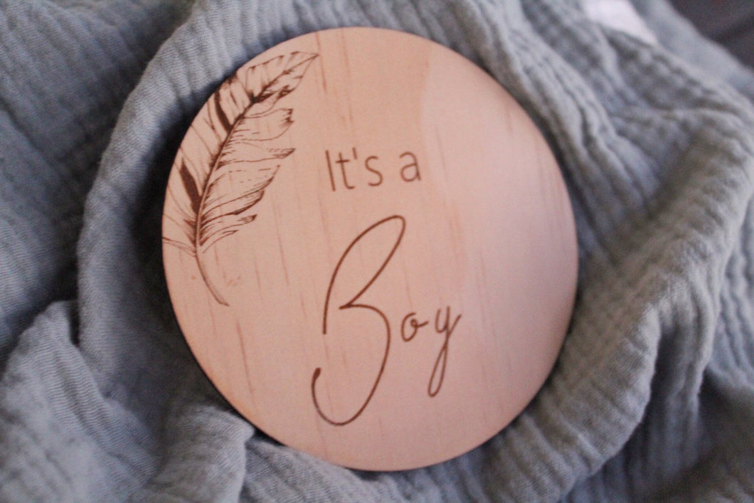 It's a boy Wooden Disc