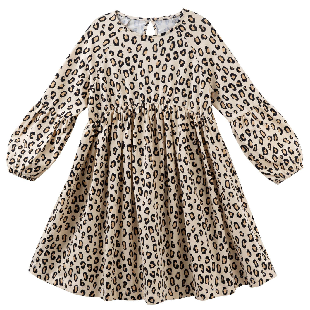 Leopard Print L/S Poodle Dress